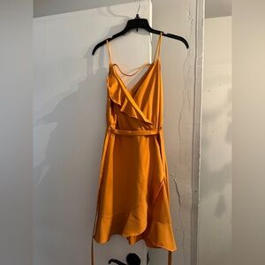 Chic Asymmetrical Orange Dress